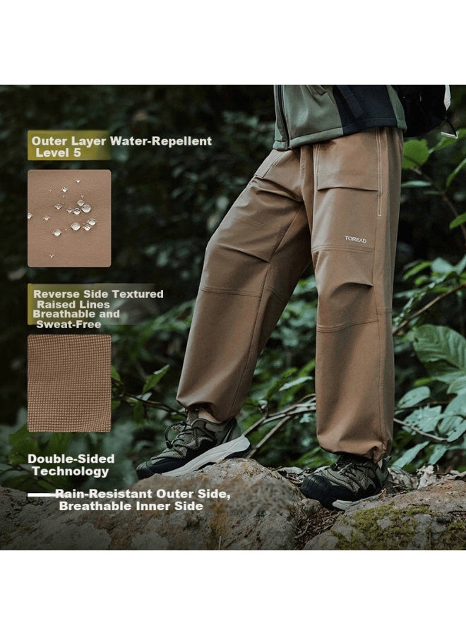 Toread Kids Pants Boys Girls Spring Summer High Elastic Casual Sports Trousers Sun-dried Brown 130
