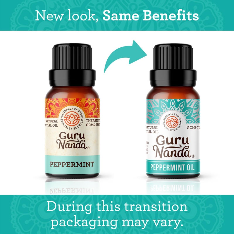 GuruNanda Peppermint Essential Oil, 100% Pure, Natural & Undiluted Aromatherapy Oil for Diffusers & DIY Recipes, Promotes Mental Clarity (0.5 Fl Oz) - Image 2