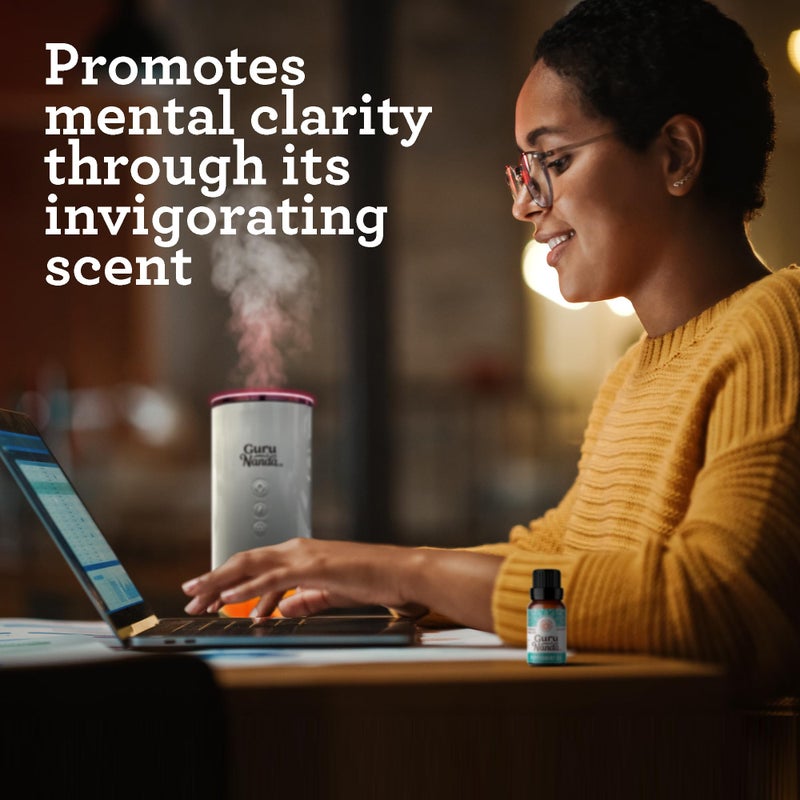 GuruNanda Peppermint Essential Oil, 100% Pure, Natural & Undiluted Aromatherapy Oil for Diffusers & DIY Recipes, Promotes Mental Clarity (0.5 Fl Oz) - Image 4