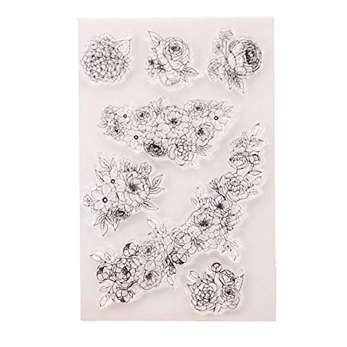 arriettycraft DIY Beautiful Flowers Leaves Clear Stamps for Card Making and Journaling, Floral Transparent Silicone Stamps for Albums Journals Scrapbooking Paper Crafts Decoration-A1510 - Image 1