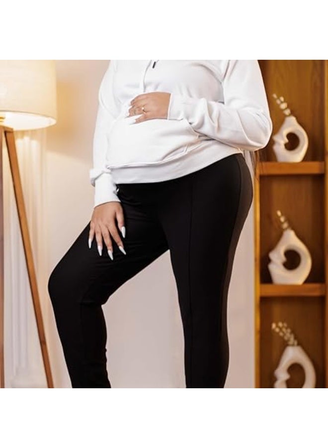 توباي ليجن سكيني للحوامل سادة ومرن –  دعم للبطن وراحة طوال اليوم مع تصميم أنيق لجميع الإطلالات - Image 1