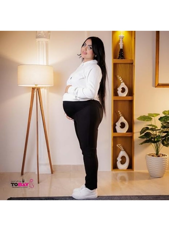 توباي ليجن سكيني للحوامل سادة ومرن –  دعم للبطن وراحة طوال اليوم مع تصميم أنيق لجميع الإطلالات - Image 2