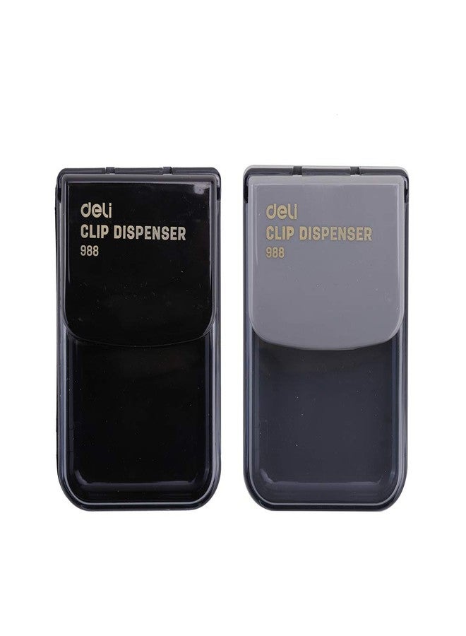 Deli E988 Magnetic Paper Clip Box (Body Color May Vary, Pack of 2) - Image 1