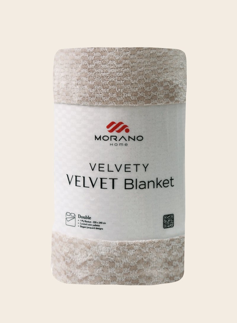MORANO Morano Velvet Blanket – Dyed Model, 220x240 CM, Luxuriously Soft Polyester Throw, Lightweight Warm Blanket for Bed or Sofa – Elegant Colors for all Home Styles  - Image 2
