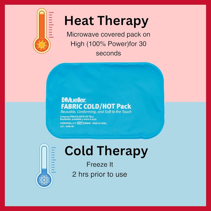 MUELLER Sports Medicine Reusable Fabric Cold  Hot Pack Ice Pack for Injuries and Pain Relief Blue - Image 4