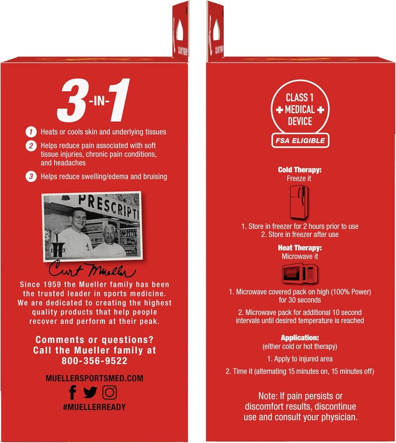 MUELLER Sports Medicine Reusable Fabric Cold  Hot Pack Ice Pack for Injuries and Pain Relief Blue - Image 5