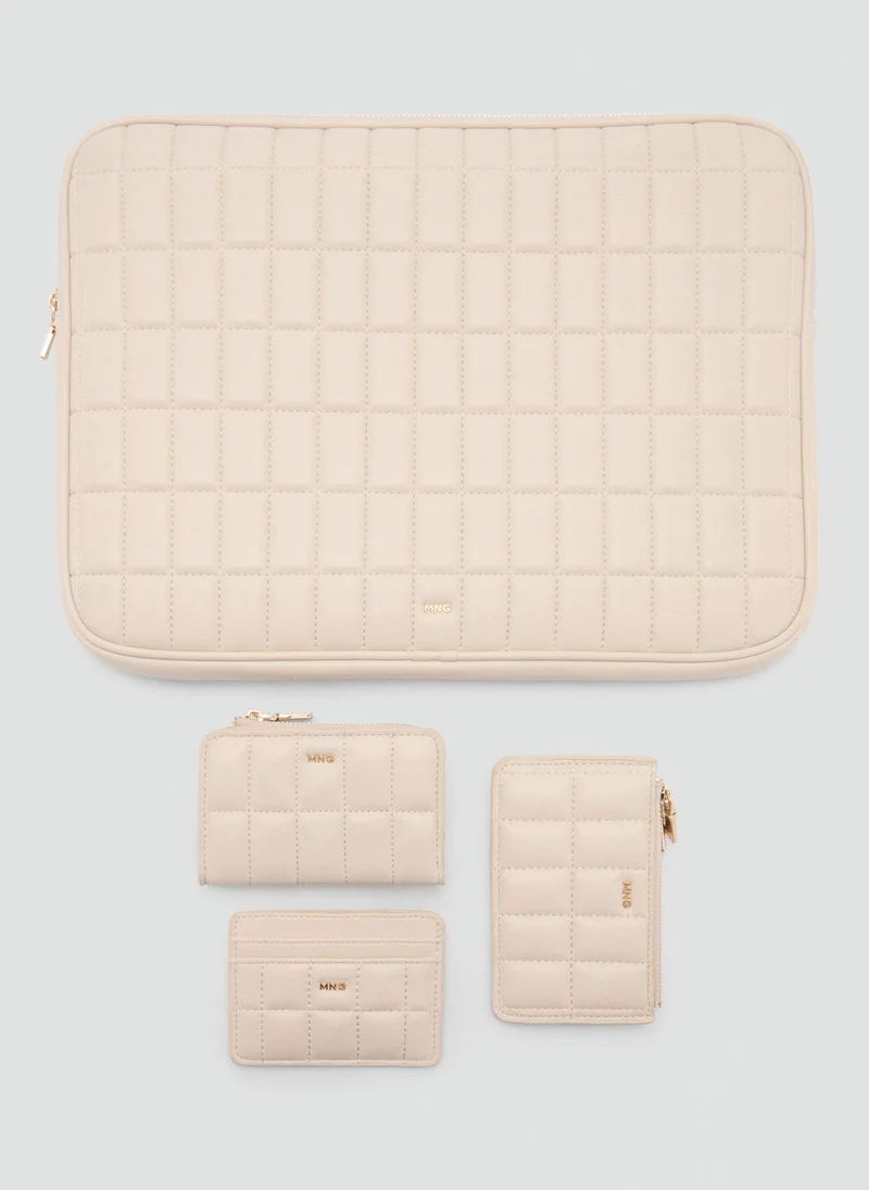 مانجو Logo Quilted Cardholder