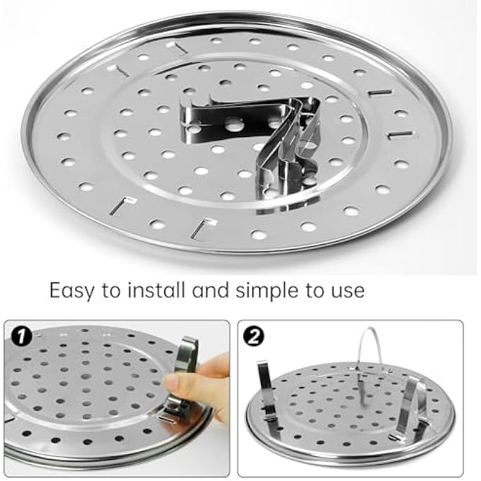 KASTWAVE 85 Stainless Steel Steamer Rack 2Pack Steam Tray With Removable Legs For Instant Pot Pressure Cooker  Oven Versatile Steaming Basket For Vegetables Seafood Dumplings - Image 5