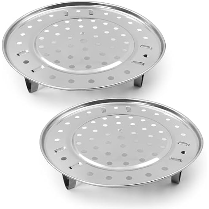 KASTWAVE 85 Stainless Steel Steamer Rack 2Pack Steam Tray With Removable Legs For Instant Pot Pressure Cooker  Oven Versatile Steaming Basket For Vegetables Seafood Dumplings - Image 1