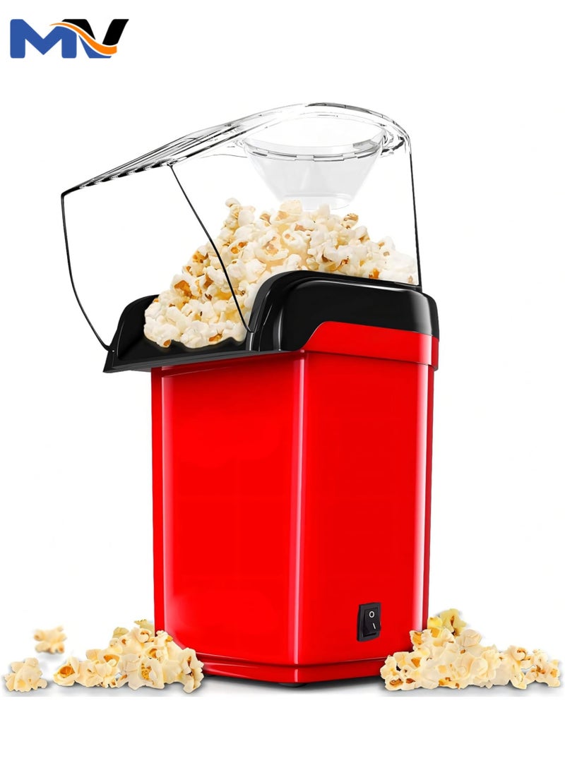 MAGIC VAULT Hot Air Popcorn Maker Machine 1200W Electric Popcorn Popper Oil Free & BPA Free Healthy Snacks for Kids & Adults Fast 2 Min Popcorn for Home, Movie Nights, & Parties Retro Design - Image 1