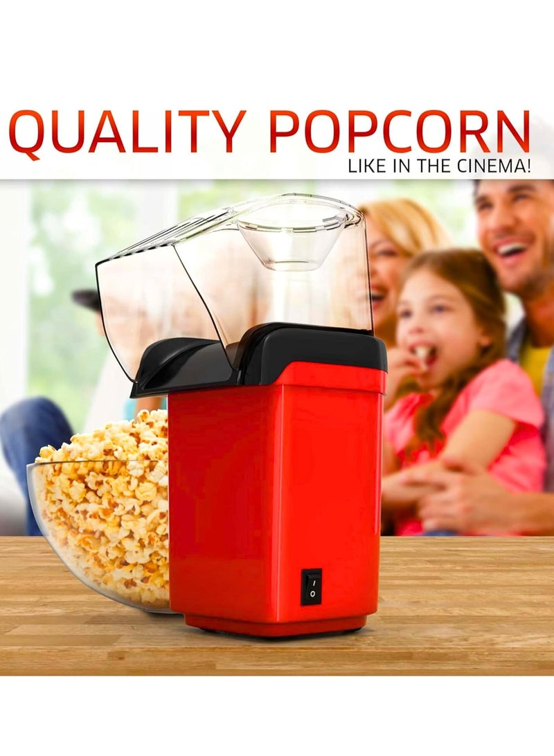 MAGIC VAULT Hot Air Popcorn Maker Machine 1200W Electric Popcorn Popper Oil Free & BPA Free Healthy Snacks for Kids & Adults Fast 2 Min Popcorn for Home, Movie Nights, & Parties Retro Design - Image 5