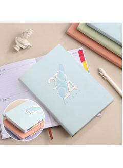 Merrystick 2024 Planner Diary Notebook Academic Calendar Monthly Weekly Daily Planner A5 Lined Leather Hardcover Notebook Premium Thick Paper Suitable for Office Home School Writing Staff Student Gift  - Image 2