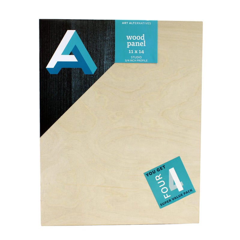 Art Alternatives Classic Wood Panel Value Pack, Studio, .75" Profile, 11" x 14", 4/Pkg. - Image 5