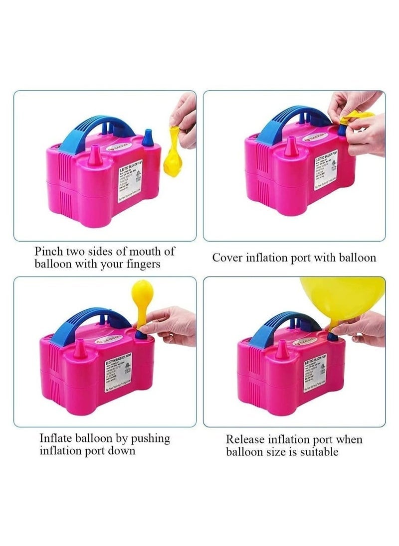 ELTRAZONE Portable Dual Nozzle Electric Balloon Blower Pump Inflator For Birthday House Anniversary Party Bedroom Decoration M - Image 3