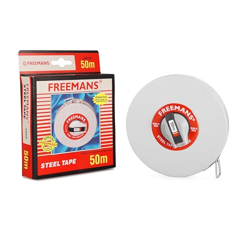 FREEMANS SW50 Steel Leatherette 50m:13mm Measuring Tape - 50m/164ft || Vinyl Leatherette Covered Case || Stainless Steel Band || Dura Coat Tape Blade || Stainless Steel Mouth with End Hook - Image 2