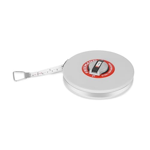 FREEMANS SW50 Steel Leatherette 50m:13mm Measuring Tape - 50m/164ft || Vinyl Leatherette Covered Case || Stainless Steel Band || Dura Coat Tape Blade || Stainless Steel Mouth with End Hook - Image 5