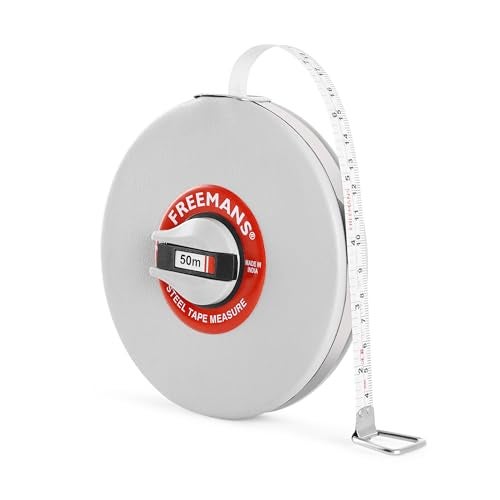 FREEMANS SW50 Steel Leatherette 50m:13mm Measuring Tape - 50m/164ft || Vinyl Leatherette Covered Case || Stainless Steel Band || Dura Coat Tape Blade || Stainless Steel Mouth with End Hook - Image 4