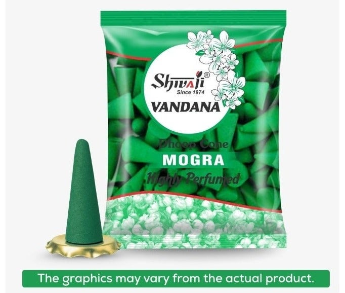 Shivaji Vandana Mogra Incense Cones  90g - Image 1