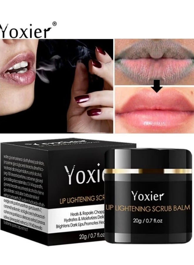 Yoxier Lip Scrub For Dry Lips 20G ，Lighten Dark Lips For Men Women Natural Balm Moisturizer Exfoliator Sleeping ，Lip Exfoliator And Moisturizer For Dry Chapped Lips - Image 2