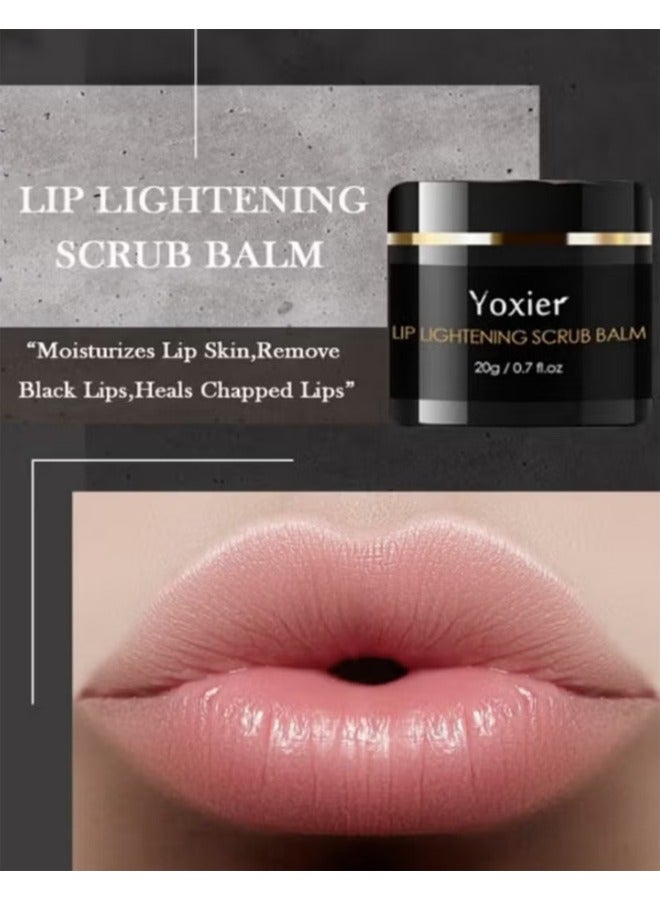 Yoxier Lip Scrub For Dry Lips 20G ，Lighten Dark Lips For Men Women Natural Balm Moisturizer Exfoliator Sleeping ，Lip Exfoliator And Moisturizer For Dry Chapped Lips - Image 5