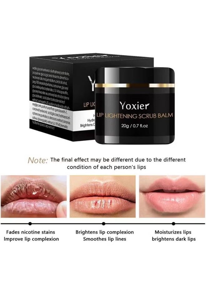Yoxier Lip Scrub For Dry Lips 20G ，Lighten Dark Lips For Men Women Natural Balm Moisturizer Exfoliator Sleeping ，Lip Exfoliator And Moisturizer For Dry Chapped Lips - Image 3