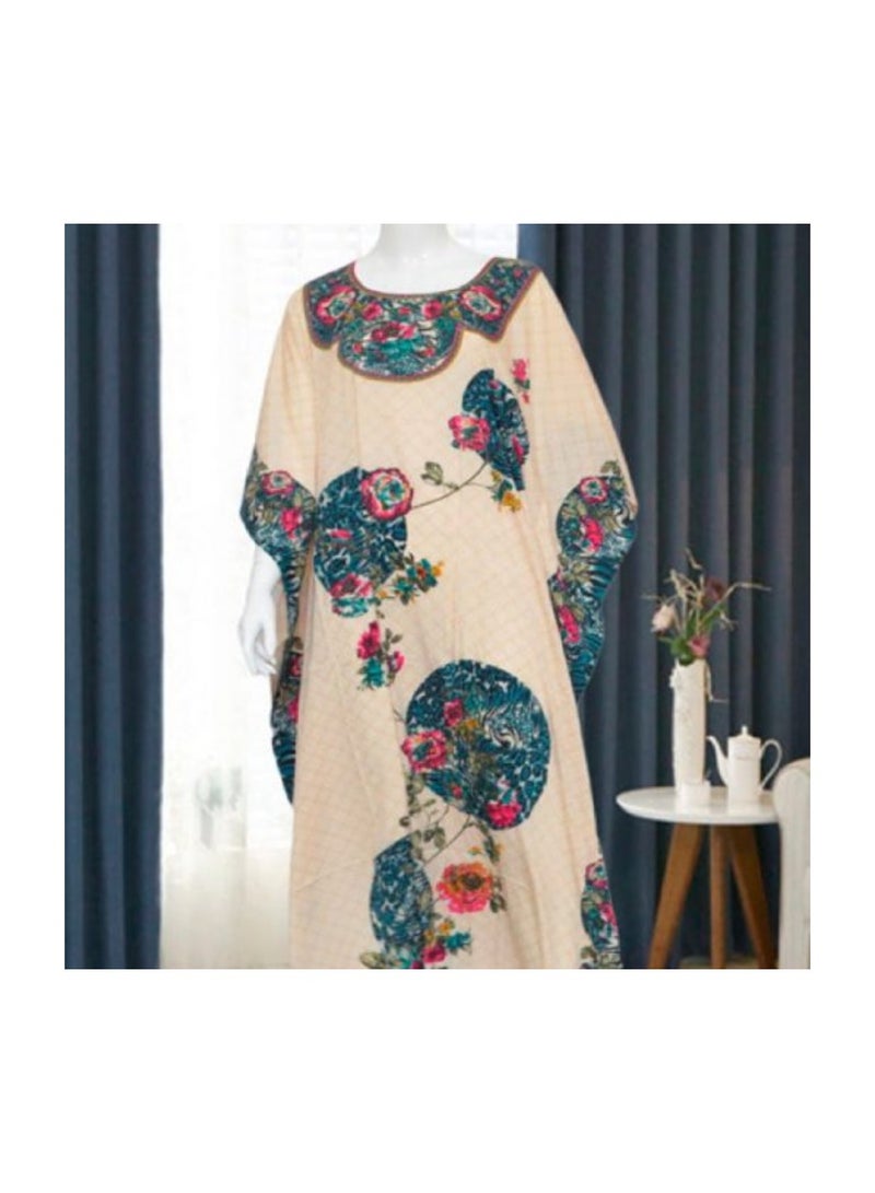 ZAYOSHE Beige Printed Kaftan 