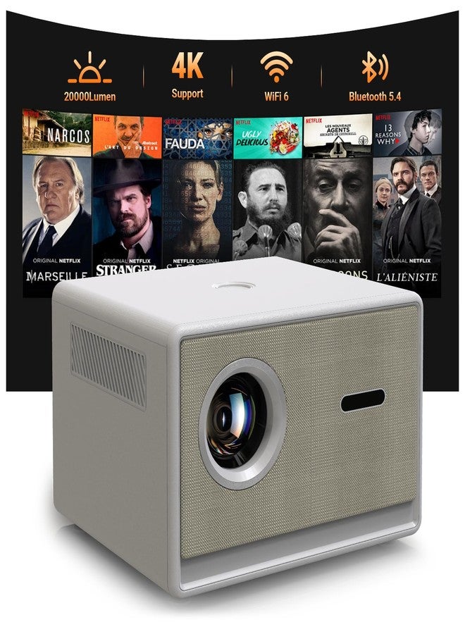 FEARWIKY Projector 4K with WiFi and Bluetooth, Movie Projector - Image 1