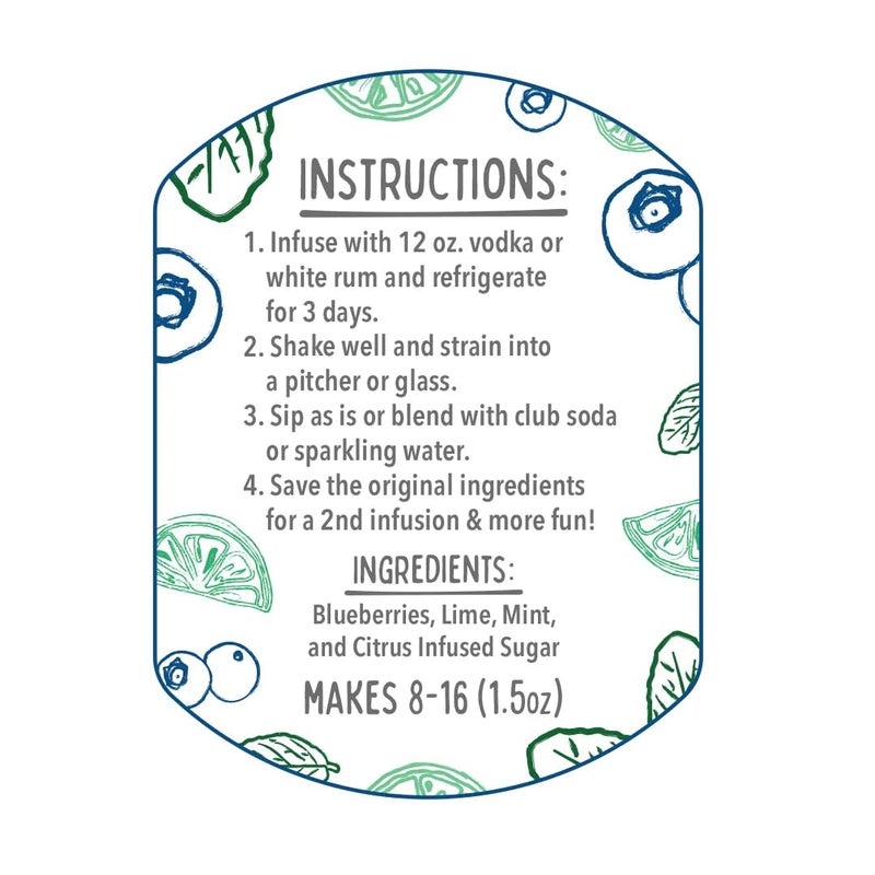 McKinnon’s Dry Craft Cocktails Dehydrated Fruits and Herbs, DIY Mixology, Infusion Kit, Mason Jar Serves 8 - 16 Drinks (Blueberry Mojito, 1 Jar) - Image 3