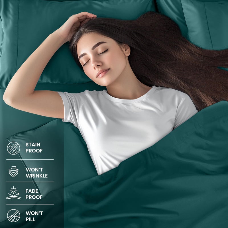 Utopia Bedding King Bed Sheets Set - 4 Piece Bedding - Brushed Microfiber - Shrinkage and Fade Resistant - Easy Care (Teal Green) - Image 3