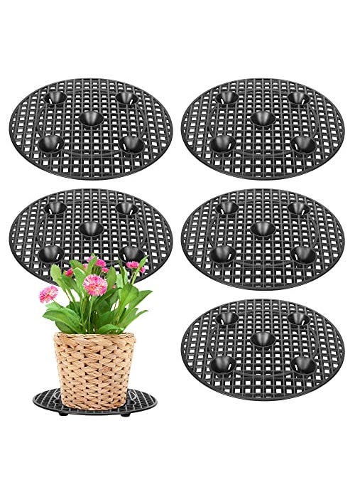 moonoom 6 Pcs Big Potted Plant Stands  12 Inch Patio  Deck Floor ProtectorPlant Level Pot Elevator for Indoor Outdoor Garden Flower 