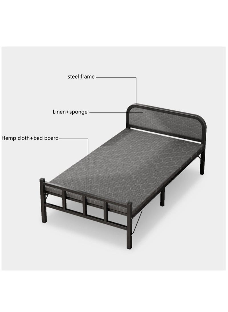 XiuWoo - Single Folding Bed with Memory Foam Mattress for Adults,Portable Rollaway Cot Size Guest Bed with Headboard Sturdy Steel Frame,190X80cm - Image 1