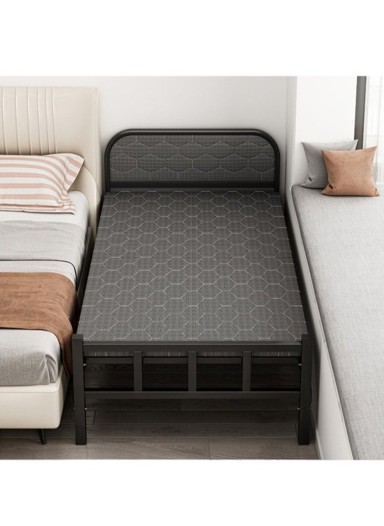 XiuWoo - Single Folding Bed with Memory Foam Mattress for Adults,Portable Rollaway Cot Size Guest Bed with Headboard Sturdy Steel Frame,190X80cm - Image 1