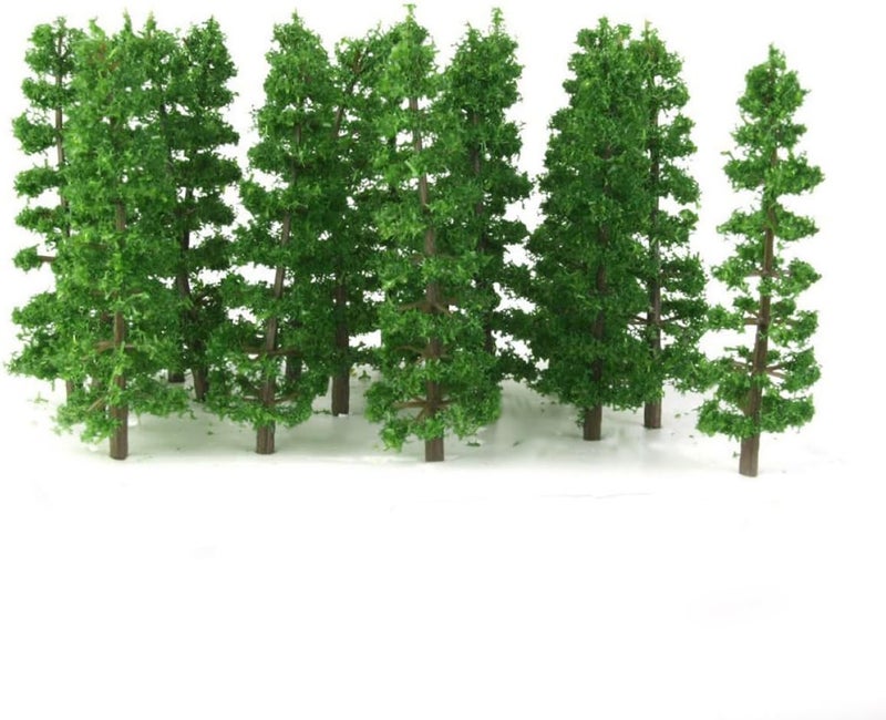 Unomor TC-90 9CM Miniature Fir Trees Model Kit 20pcs Plastic Landscape Scenery for Train Diorama Green Decor Trees for Railroad and Model Building - Image 2