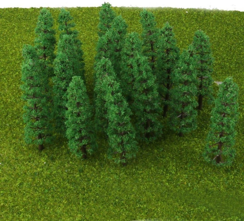 Unomor TC-90 9CM Miniature Fir Trees Model Kit 20pcs Plastic Landscape Scenery for Train Diorama Green Decor Trees for Railroad and Model Building - Image 3