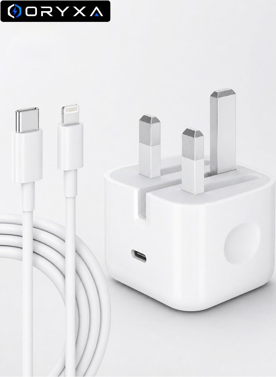 oryxa Oryxa Pd Fast Charger Uk Plug With 2m Usb C To Lightning Cable 20W ZB3728DE73309910A33CBZ