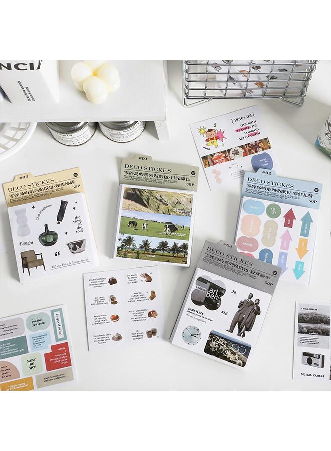 Bluejw 50 Piecemeal Island Sticker Korean Magazine Style Hand Account Stickers Suit Landscaping Collage Goo Card Hand Account Stickers - Image 2
