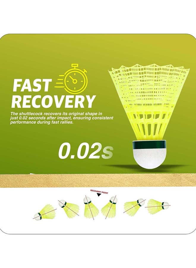 يونيكس مجموعة يونيكس مافيس 200i من كرات الريشة المصنوعة من النايلون، 6 كرات - كرات ريشة صناعية صفراء اللون، تتميز بثبات طيرانها ومتانة حافتها، مناسبة للتدريب واللعب في النوادي - Image 5