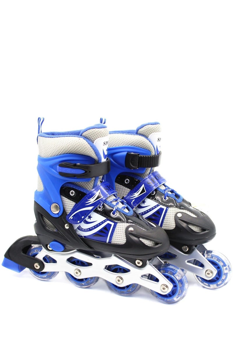 EASY FUTURE Adjustable Inline Skates for Kids with Flashing Wheels – Includes Full Protective Gear Set(Helmet,Knee, Elbow & Wrist)  – 4 Colors & 3 Sizes Available - Image 2