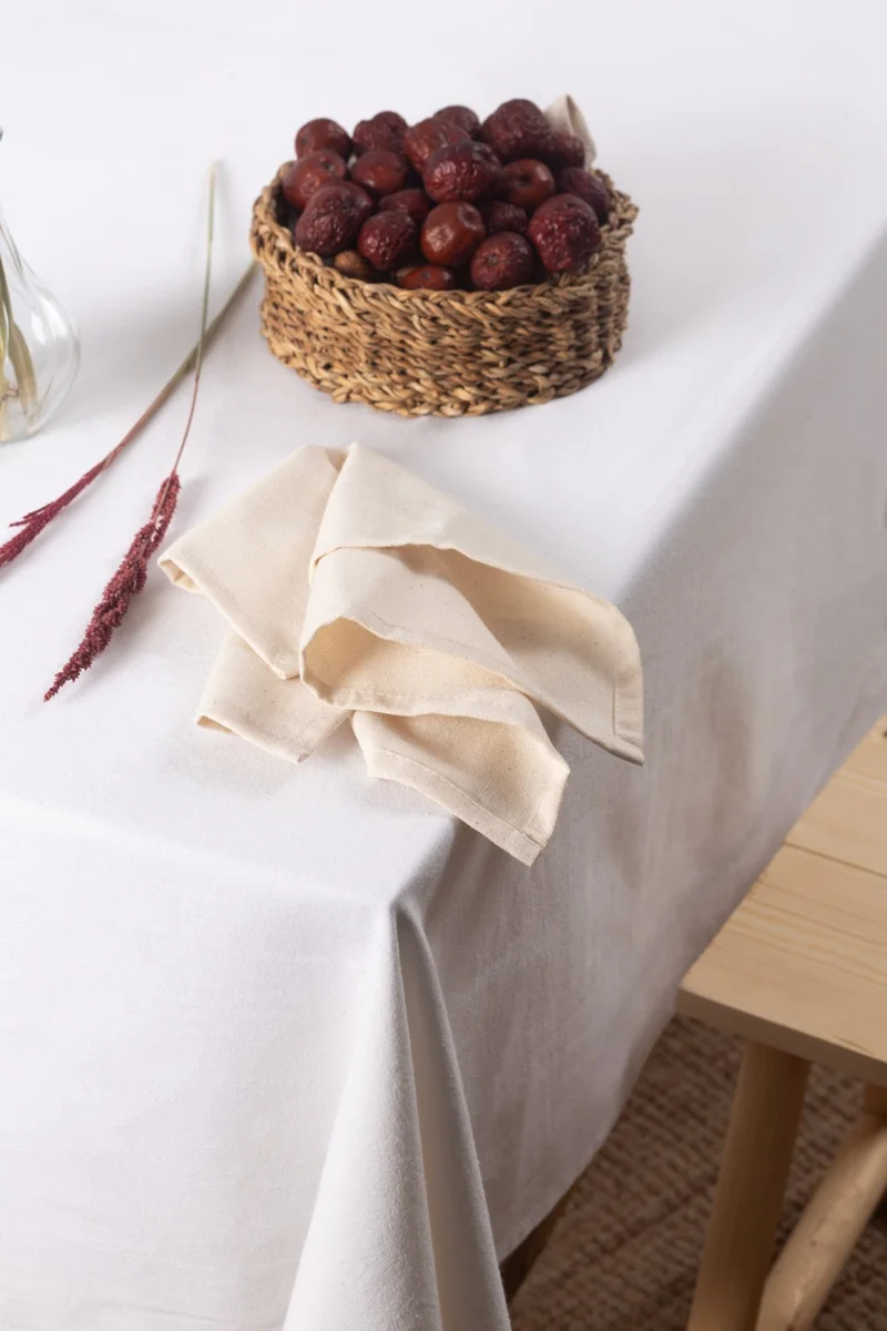 Wellstil Premium Linen White Tablecloth 140x180