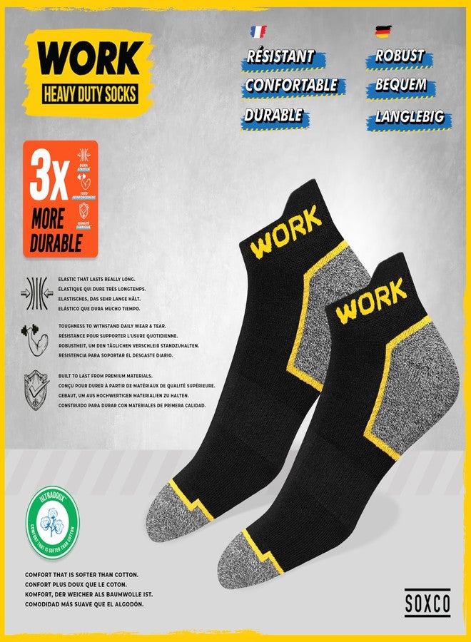 جوارب رجالية قصيرة من SOXCO WORK، لون أسود، طول الكاحل، 10 أزواج، مقاسات أمريكية من 9 إلى 12 - Image 3