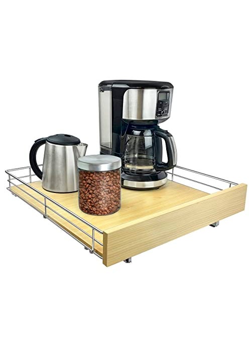 LYNK PROFESSIONAL LYNK PROFESSIONAL SELECT Pull Out Cabinet Organizer 20 x 21 Slide Out Drawers for Kitchen Cabinets  Sliding PullOut Pantry Shelves  Home Shelf Organizers  Lifetime Ltd Warranty Wood Chrome 