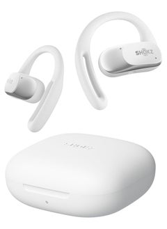 SHOKZ OpenFit air Wireless Headphones, Bluetooth Bone Conduction Sports Headset with Mic, 6 Hour Playtime & IP55 Waterproof for Running Workout Cycling (White)