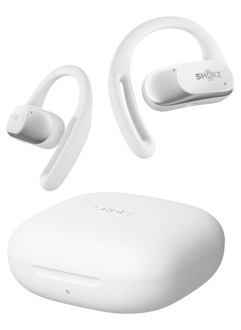 SHOKZ - SHOKZ OpenFit air Wireless Headphones, Bluetooth Bone Conduction Sports Headset with Mic, 6 Hour Playtime & IP55 Waterproof for Running Workout Cycling (White) - Image 1