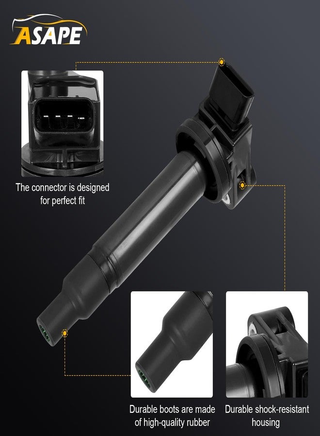 ASAPE Set of 6 Ignition Coil Pack with 6*Spark Plug Fit for 1999-01 for Lexus for ES300 V6 3.0L Variable Valve Timing 2001-03 for Toyota for Highlander V6 3.0L, Replace UF267 - Image 2