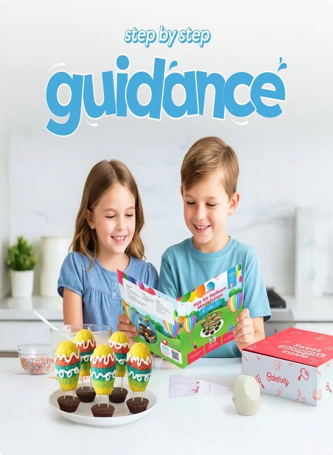 Baketivity Hot Air Balloon Madeleines Kids Baking Kit STEM Learning Activity Pre-Measured Ingredients Silicone Madeleine Mold Colorful Batter & Icing Decorating Set Educational Recipe Book for Fun Family Baking - Image 5
