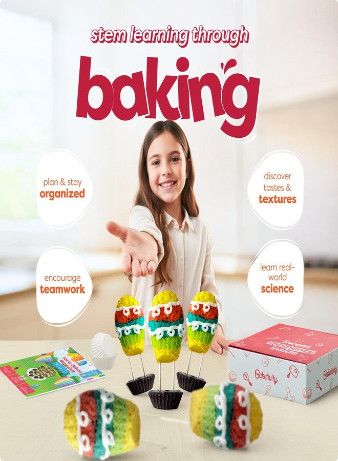 Baketivity Hot Air Balloon Madeleines Kids Baking Kit STEM Learning Activity Pre-Measured Ingredients Silicone Madeleine Mold Colorful Batter & Icing Decorating Set Educational Recipe Book for Fun Family Baking - Image 4
