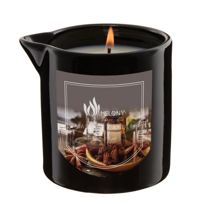 MASSAGE OIL CANDLE GREAT FOR CALMING SOOTHING AND TO RELAX WITH NATURAL SOY WAX 81OZ SPICED RUM