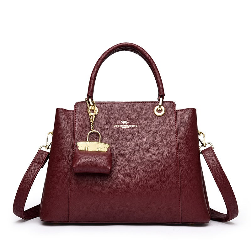 Women's Bucket Handbag with Top Handle and Crossbody Strap - Image 5