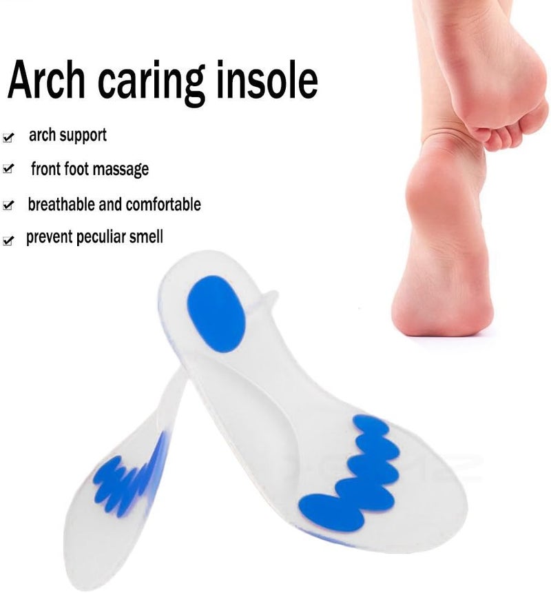 comfrt Silicone Gel Kids Arch Support Insole - Full Length Children Flat Feet Orthotic Cushion Inserts, Foot Pronation Shock Absorption Corrector Pads, for Fallen Arches Plantar Fasciitis (M) - Image 5