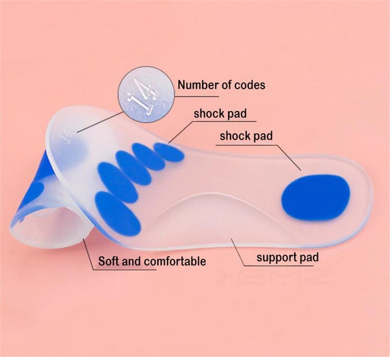 comfrt Silicone Gel Kids Arch Support Insole - Full Length Children Flat Feet Orthotic Cushion Inserts, Foot Pronation Shock Absorption Corrector Pads, for Fallen Arches Plantar Fasciitis (M) - Image 3